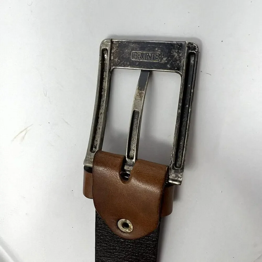 Vintage Grunts Peru Leather Belt Cuzco Tooled Carved Llama Western 40/100